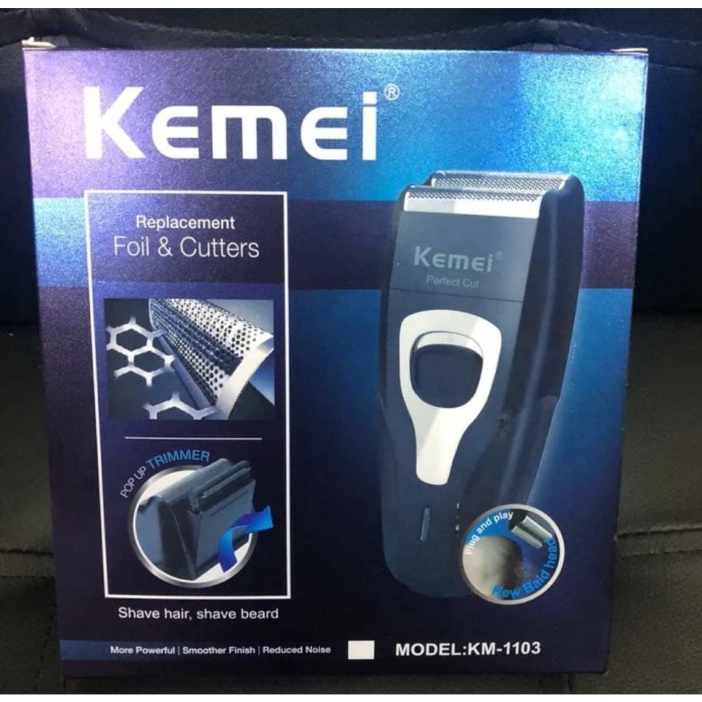 SHAVER KEMEI KM-1103 ALAT CUKUR KUMIS ELECTRIC RECHARGEABLE PISAU GANDA