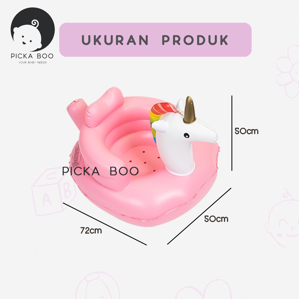 Sofa Tiup Kursi Pompa Bayi Bentuk Unicorn