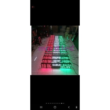 JWS Running Text / Jam waktu sholat jws 3 panel 20x100