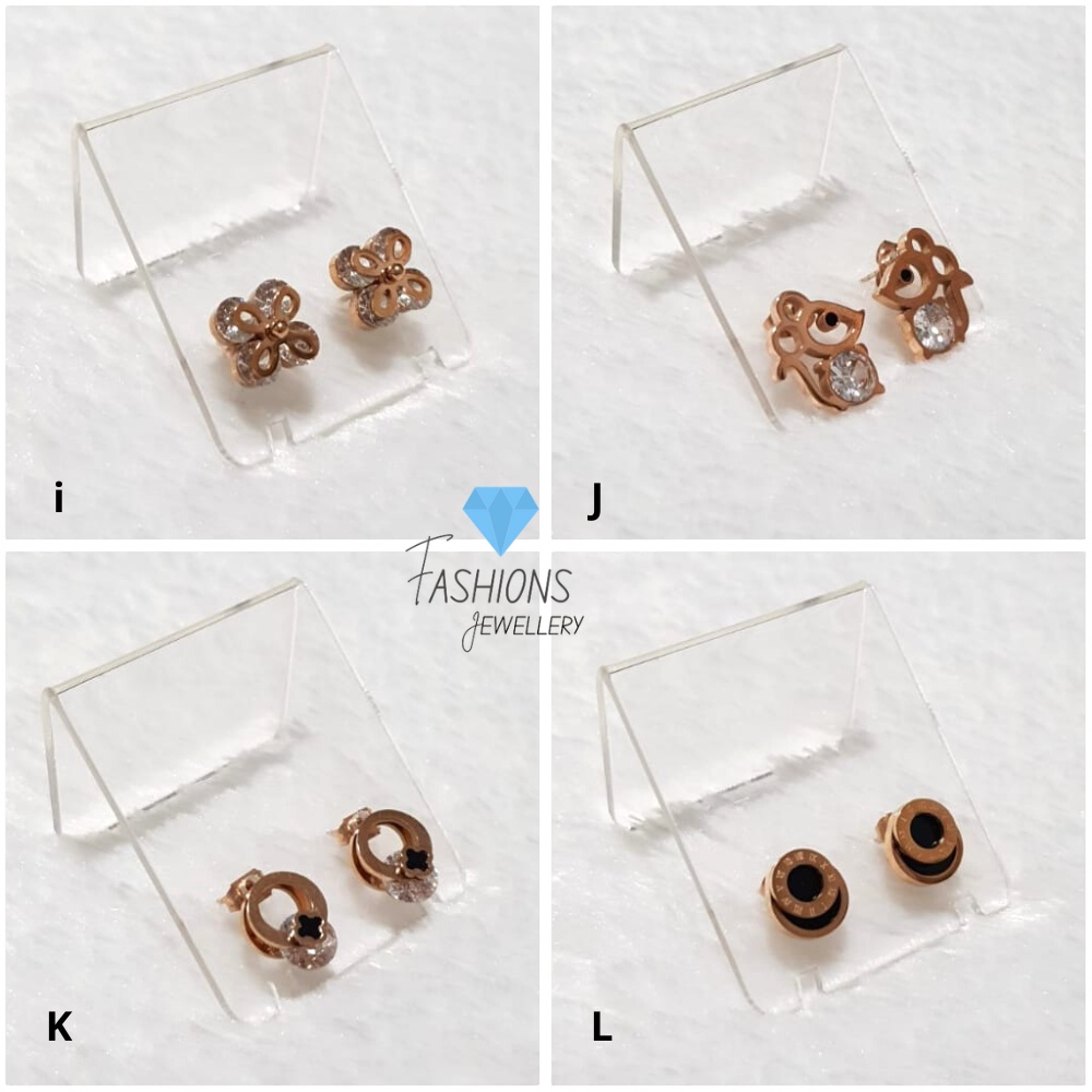 Giwang titanium Rose Gold fashion