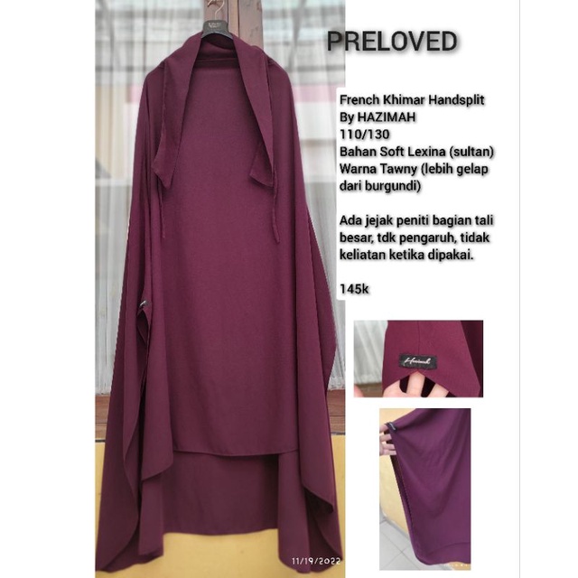preloved french khimar soft lexus HAZIMAH