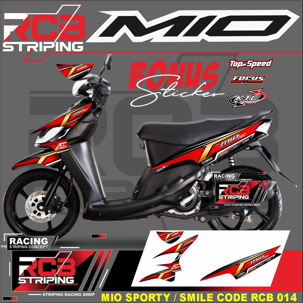 Striping Mio 110 Smile/Sporty 2008 - 2013 setiker decal mio karbu Variasi Mio Smile RCB 014