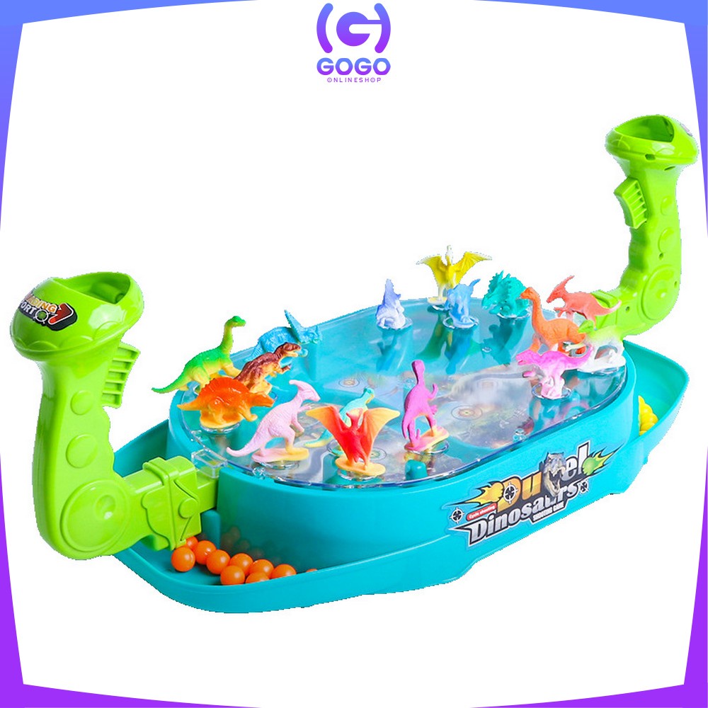 GOGO-M285 Mainan Dinosaurus Duel Games Tembak Bola Dinosaur Board Game Set Maenan Dino Battle Games Anak Laki Laki Perempuan