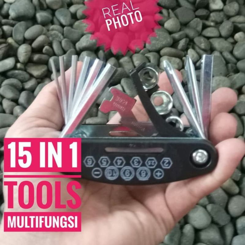 Bike Toolkit Kunci Sepeda Set Kunci Sepeda Tool Kit United 15 In 1 Multifungsi