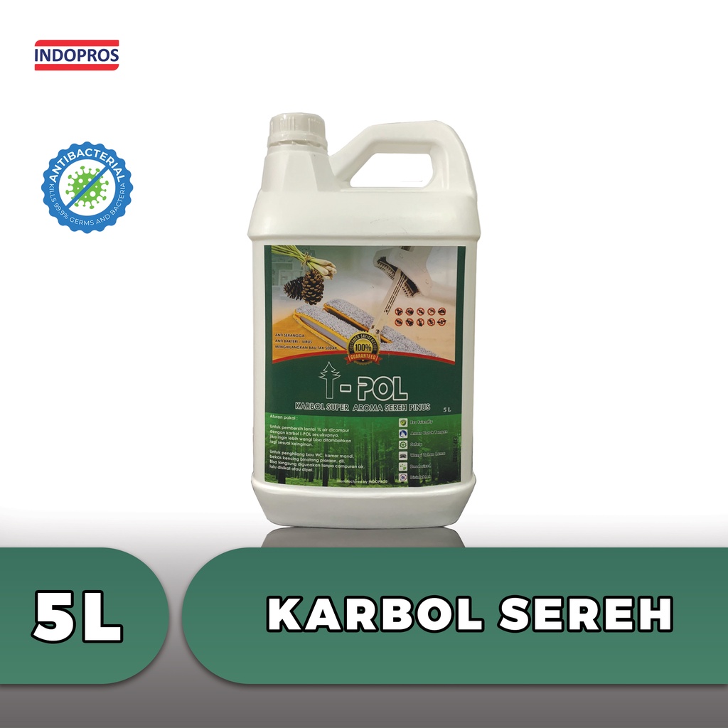 [INDOPROS] KARBOL by INDOPROS - Sereh Pinus - ANTI BAKTERI - ANTI VIRUS - Pembersih Lantai, Kamar Mandi - 5 Liter