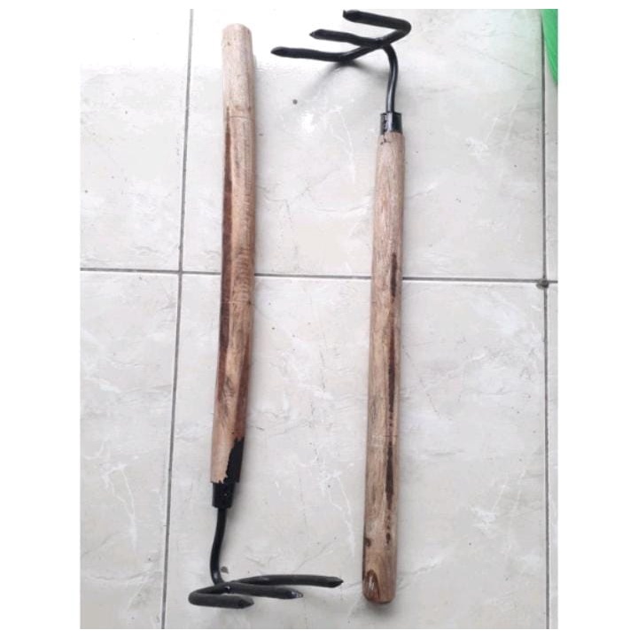 Pacul garukan garpu kecil/Garukan tanah rumput/Garukan sampah besi