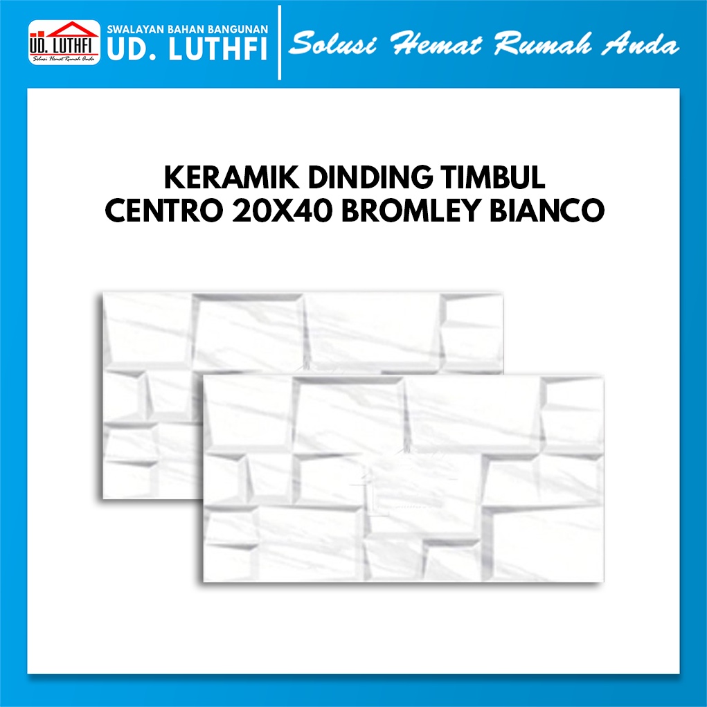 Keramik Dinding Motif Batu Alam Timbul 20x40 Centro Bromley Bianco