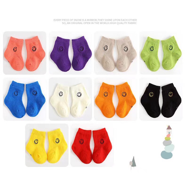 Kaos Kaki Katun Anak Motif Smile 1-3 Tahun