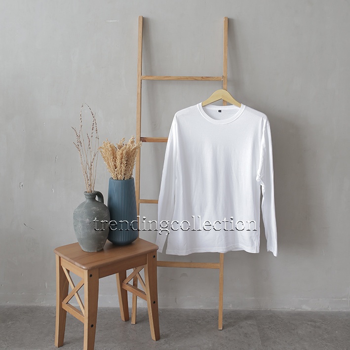kaos polos pria lengan panjang cotton premium baju kaos polos tangan panjang terlaris