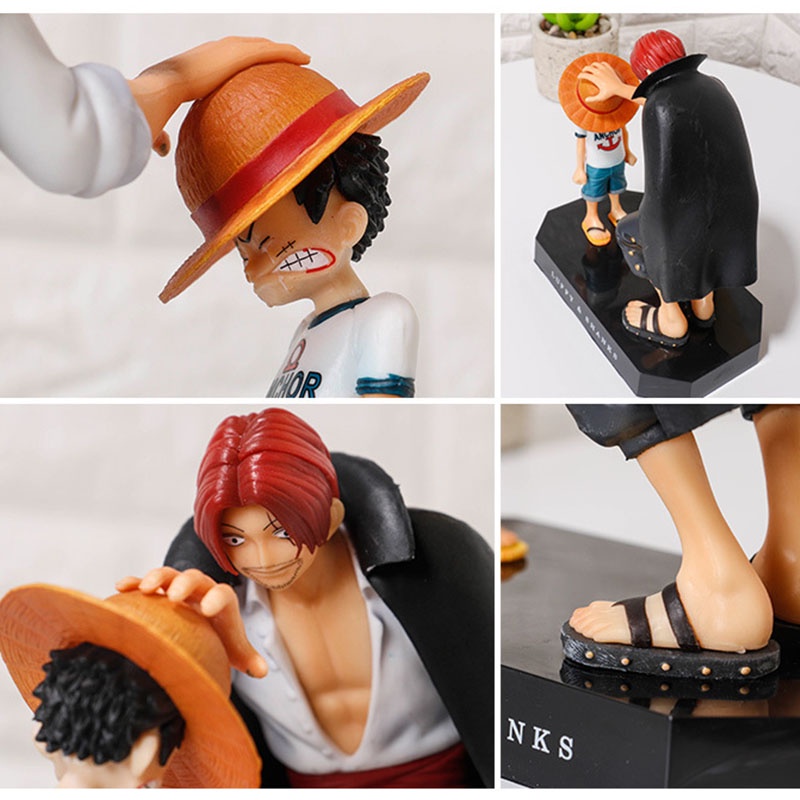 Mainan Action Figure Model Kartun Anime One Piece Luffy Shanks Untuk Hadiah Natal Anak