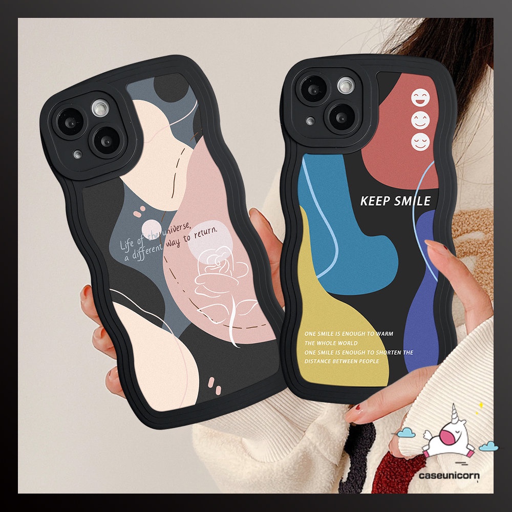 Soft Case Desain Seni Abstrak Moranti Warna Kontras Untuk iPhone 11 14 12 13 Pro Max XR 7 8 6 6s Plus 14 Plus X XS Max SE 2020