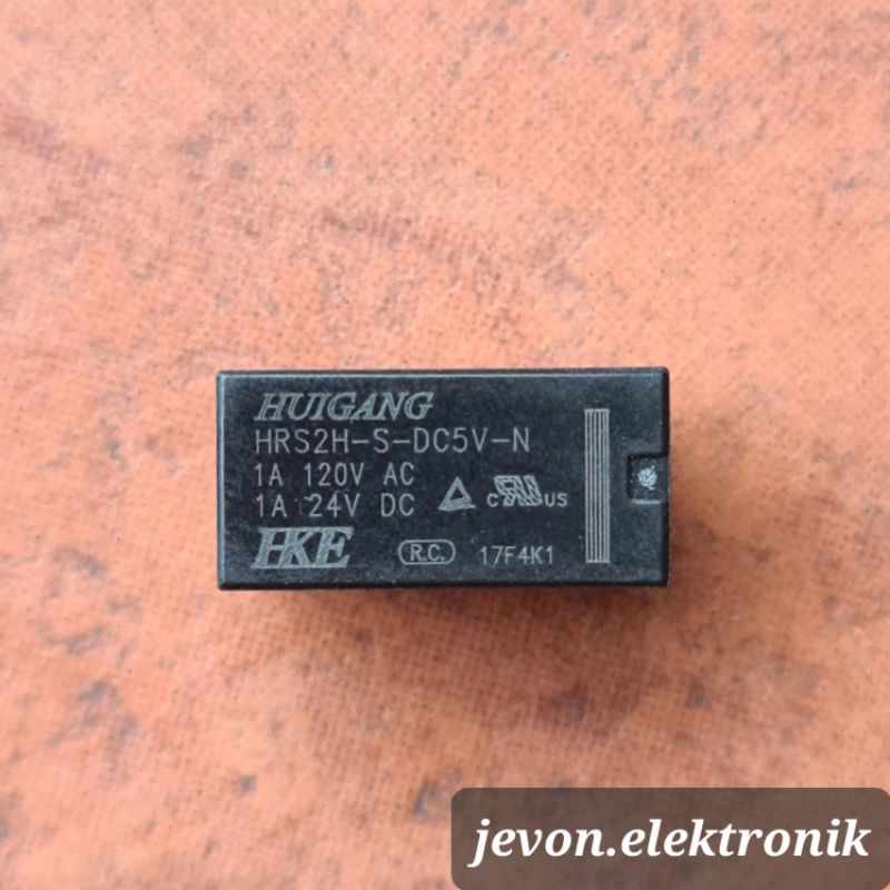 Relay HKE 8 P Pin Kaki Huigang Hitam 5 v volt Original HRS2H-S-DC5V-N Eke 8p 5v