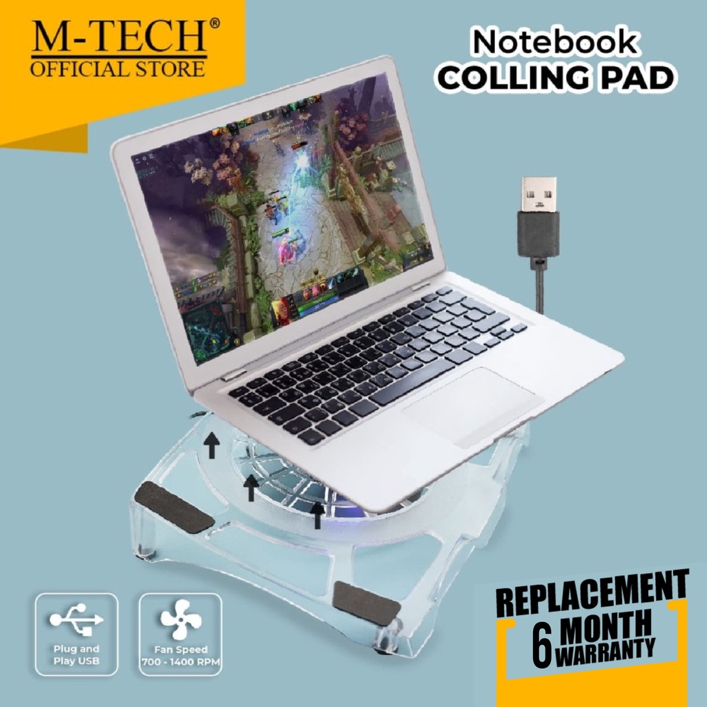 Cooling Pad Laptop Mtech Original MT-02 High Performance