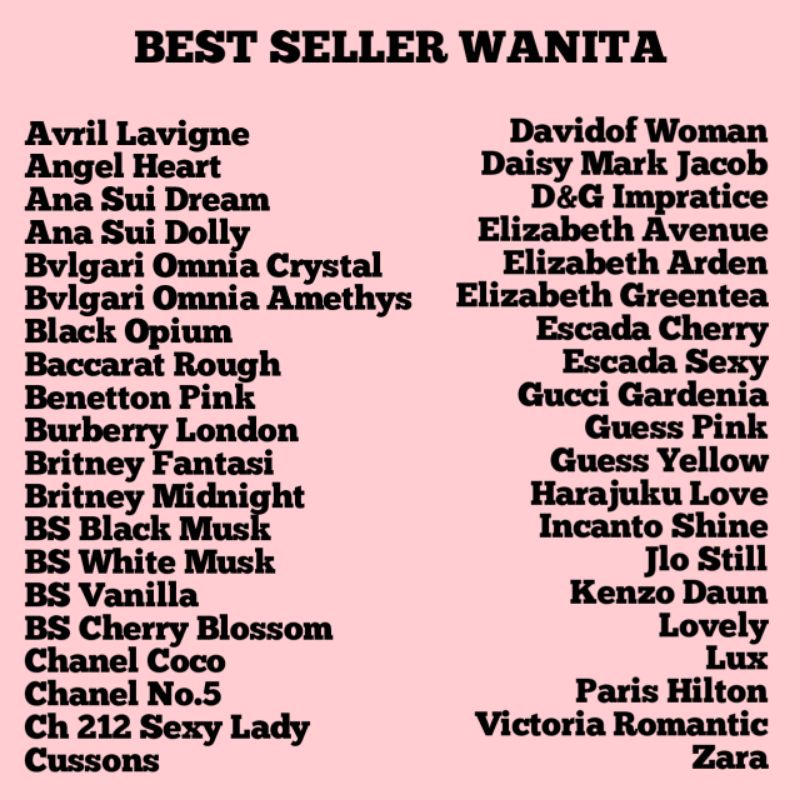 PARFUM REFILL 30ML BEST SELLER PRIA &amp; WANITA MURAH HARGA GROSIR/DISTRIBUTOR (Bebas Request)