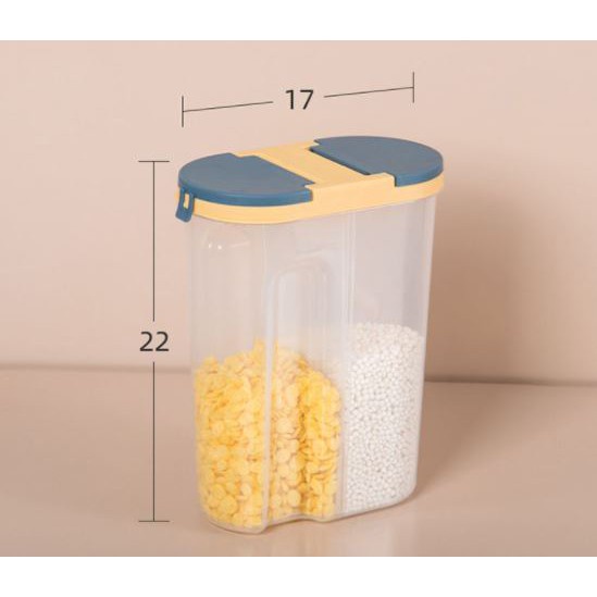 RSB TP262 Food Storage Jar Tempat Penyimpana Cereal Kontainer Makanan Kitchen Storage Bottle Toples 2 Sekat Storage