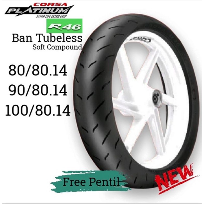 BAN CORSA PLATINUM R46 Soft Compound UK.(80/80.14 90/80.14 100/80.14) free Pentil