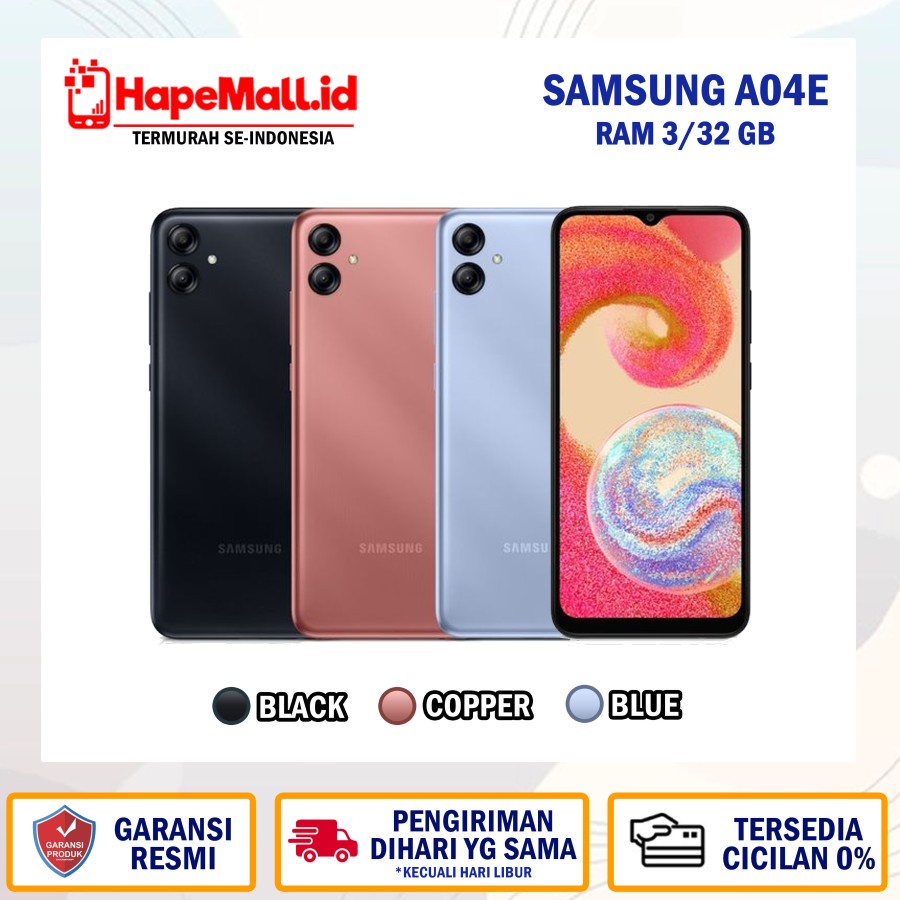 SAMSUNG GALAXY A04E RAM 3/32 GB GARANSI RESMI SEIN TERMURAH