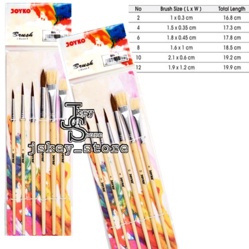 

Kuas BR-1 Joyko/ Brush Cat Acrylic / Kuas Akrilik/ Kuas Cat Minyak/ Acrylic Brush/ Kuas Cat Air/Kuas Lukis