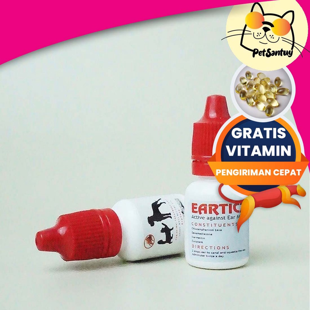 Obat Tungau Telinga Kucing/Anjing EARTICZ 10 ml Free Minyak Ikan
