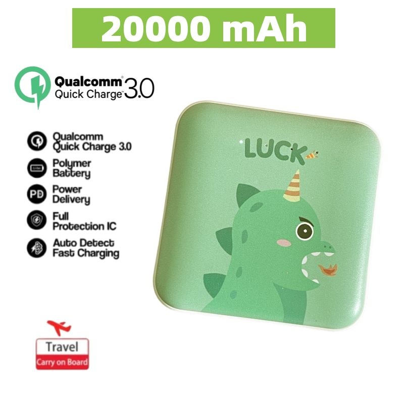 Powerbank 20000 mAh Mini Size Portabel Fast Charging Cute Mini Kartun