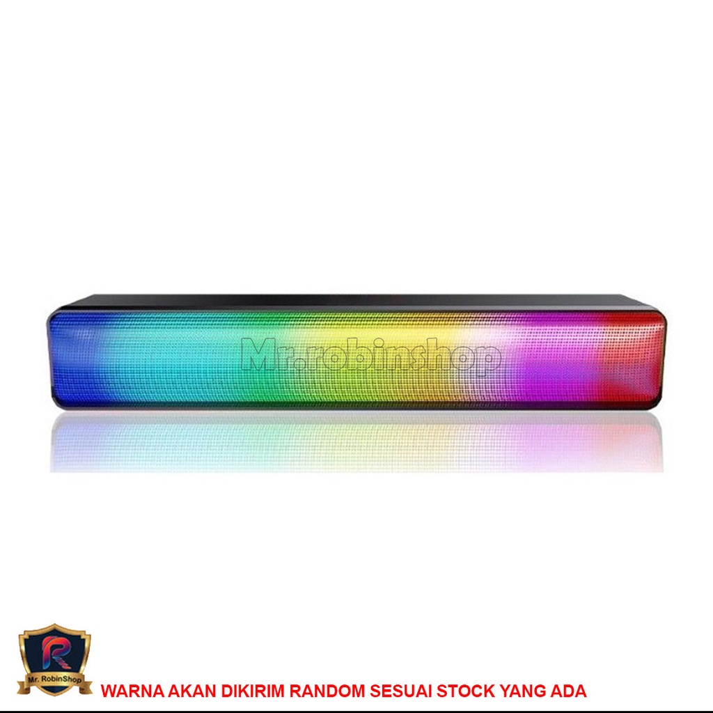 Speaker Bluetooth Soundbar RGB 5 Colors LED Light Computer TV Phone TF Multifunction 5.0 Bluetooth Speaker