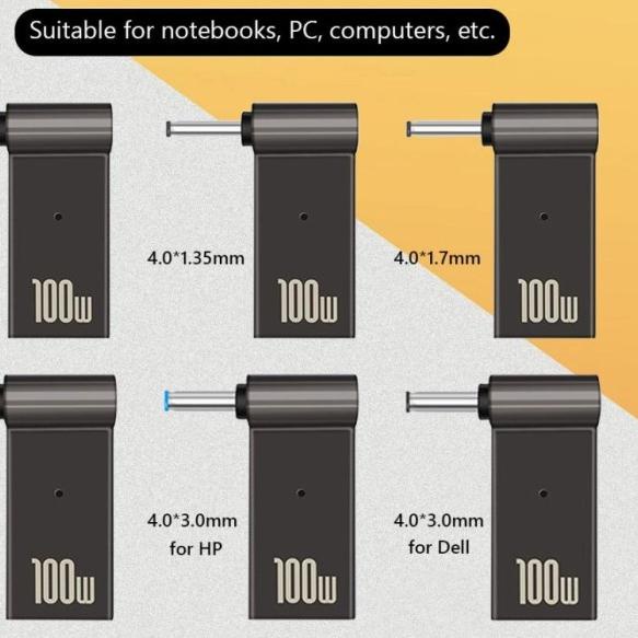 CONVERTER 100W USB TYPE C FEMALE TO DC CHARGER LAPTOP UNIVERSAL - 7.4*5.0mm(Dell)