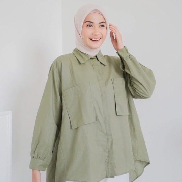 LD 120 - KEMEJA NIKI TOP // BLOUSE OVERSIZE // KEMEJA CRINKLE PREMIUM