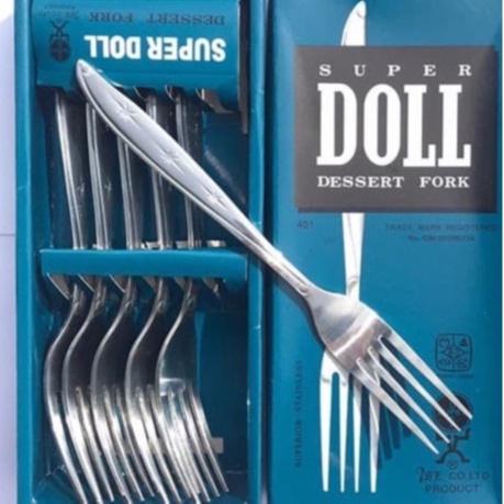 Garpu makan Super doll Besar Stainless Steel Isi 6 pcs