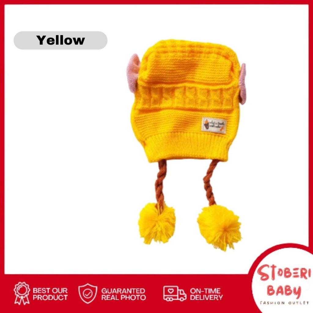 stoberi baby - TOPI ANAK Perempuan NEW RAMBUT KEPANG/ Topi Bayi Kupluk Imut Lucu Baby Hat Wig