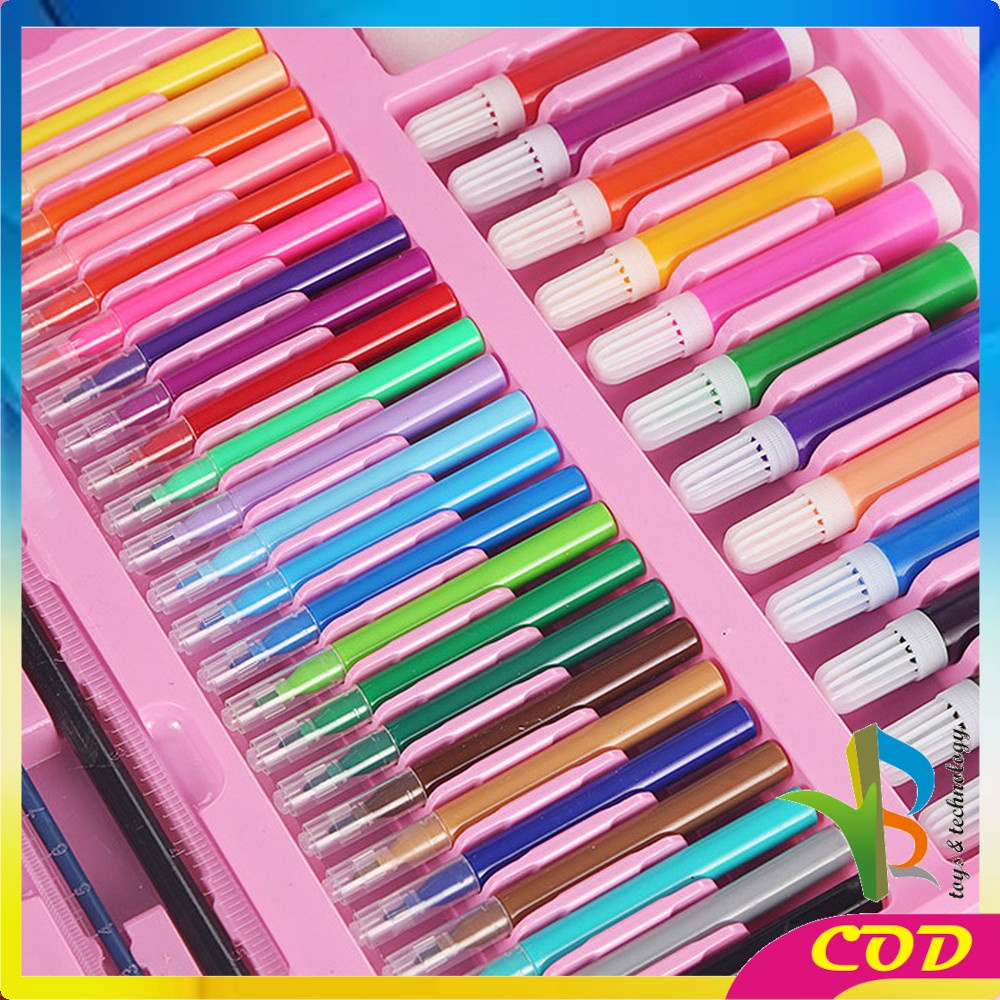 RB-A29 Pensil Warna Crayon Set Isi 208PCS / Peralatan Gambar Lukis Anak Mewarnai / Oil Paste Alat Tulis Colouring Book kids