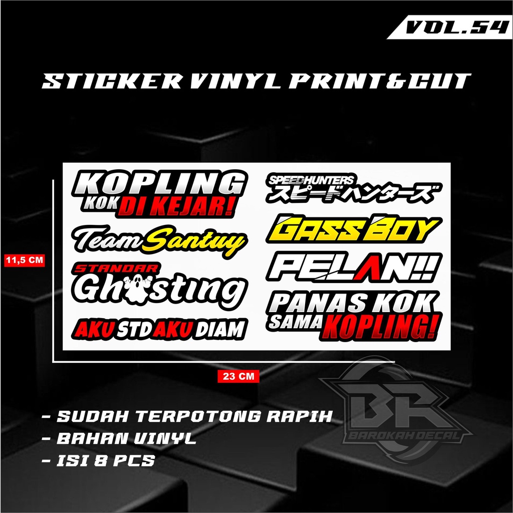 Stiker Racing Sticker Print &amp; Cut Stiker Motor Setiker Variasi Vinyl 50-54