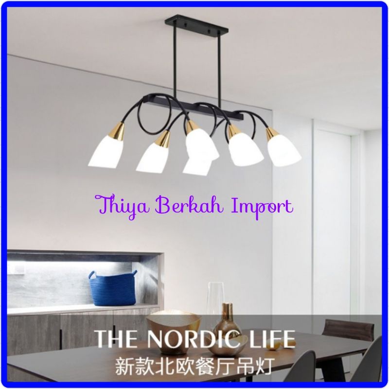 Berkah Import Lampu gantung restoran Amerika modern minimalis lampu ruang makan gaya Nordic rumah ke