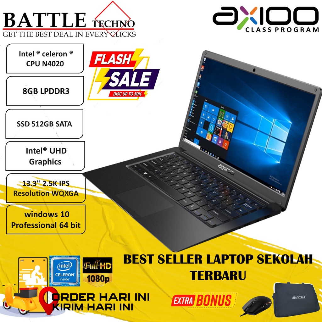 LAPTOP MURAH AXIOO MYBOOK 14H INTEL N4020 8GB 512GB  FHD WIN10PRO