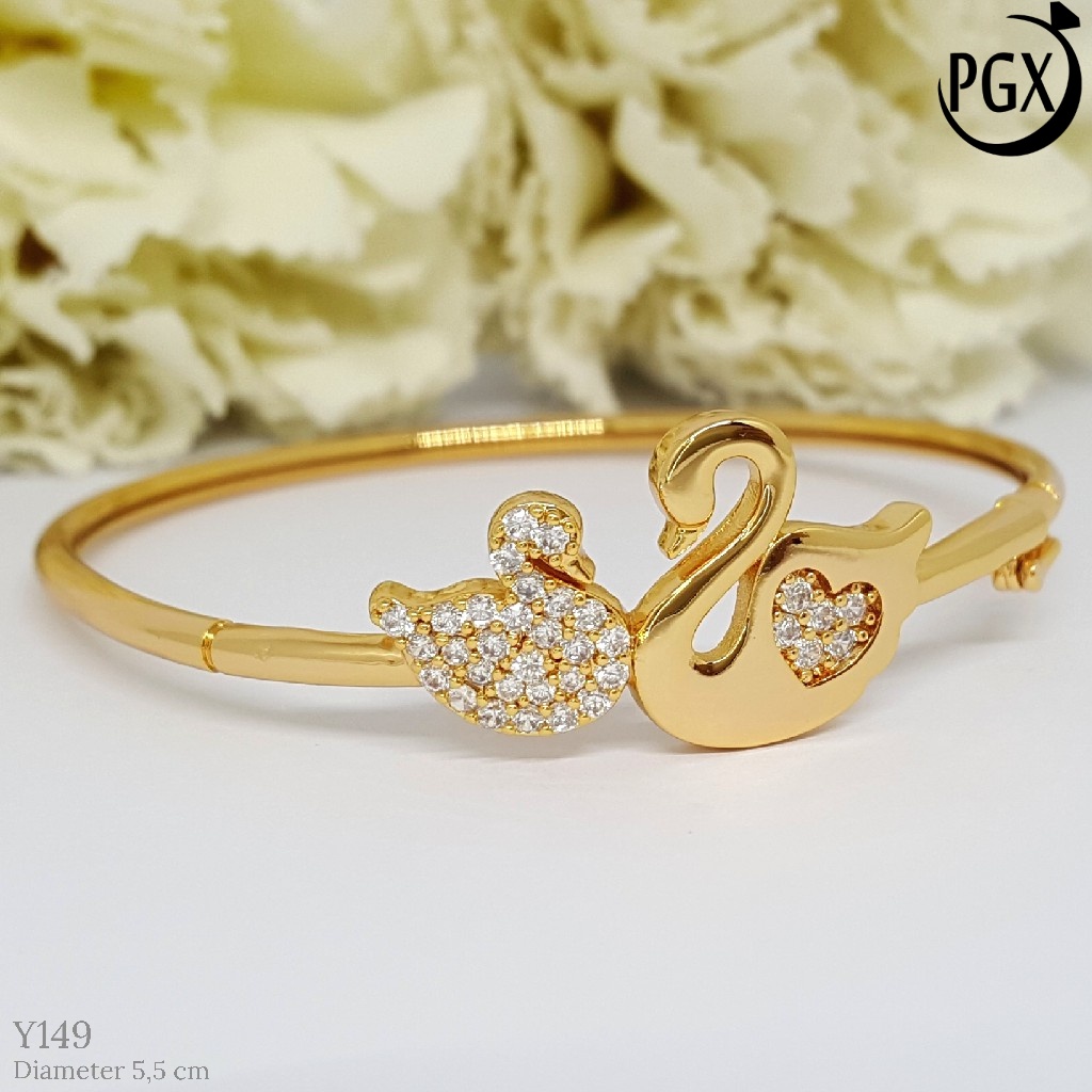 PGX Gelang Xuping Wanita Bangkok Bangle Aksesoris Perhiasan Lapis Emas - Y149