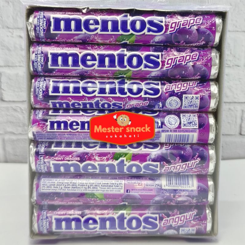 Permen Mentos roll 29 gram | Permen Mentos Roll | Mentos Roll | Mentos Buah | Mentos Mint | Mentos Anggur