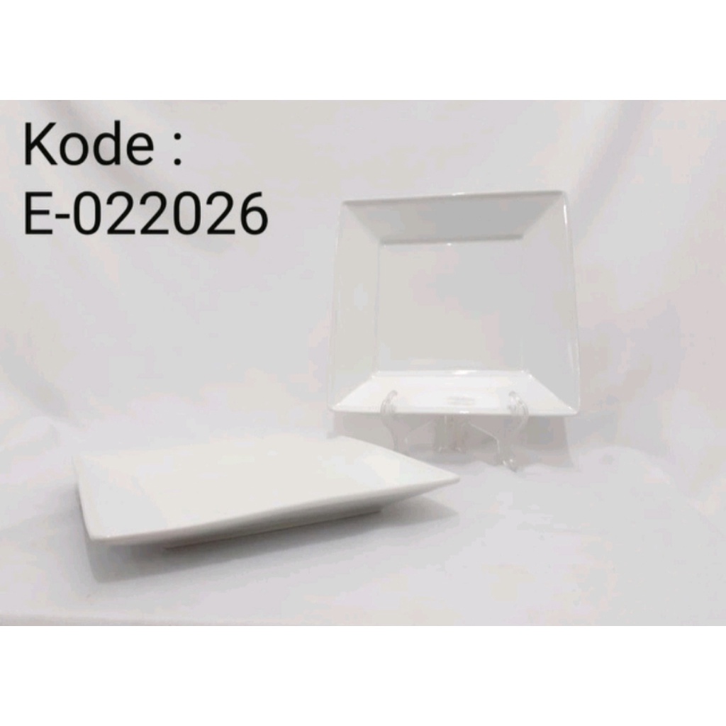 1pc Piring keramik persegi / piring keramik polos putih