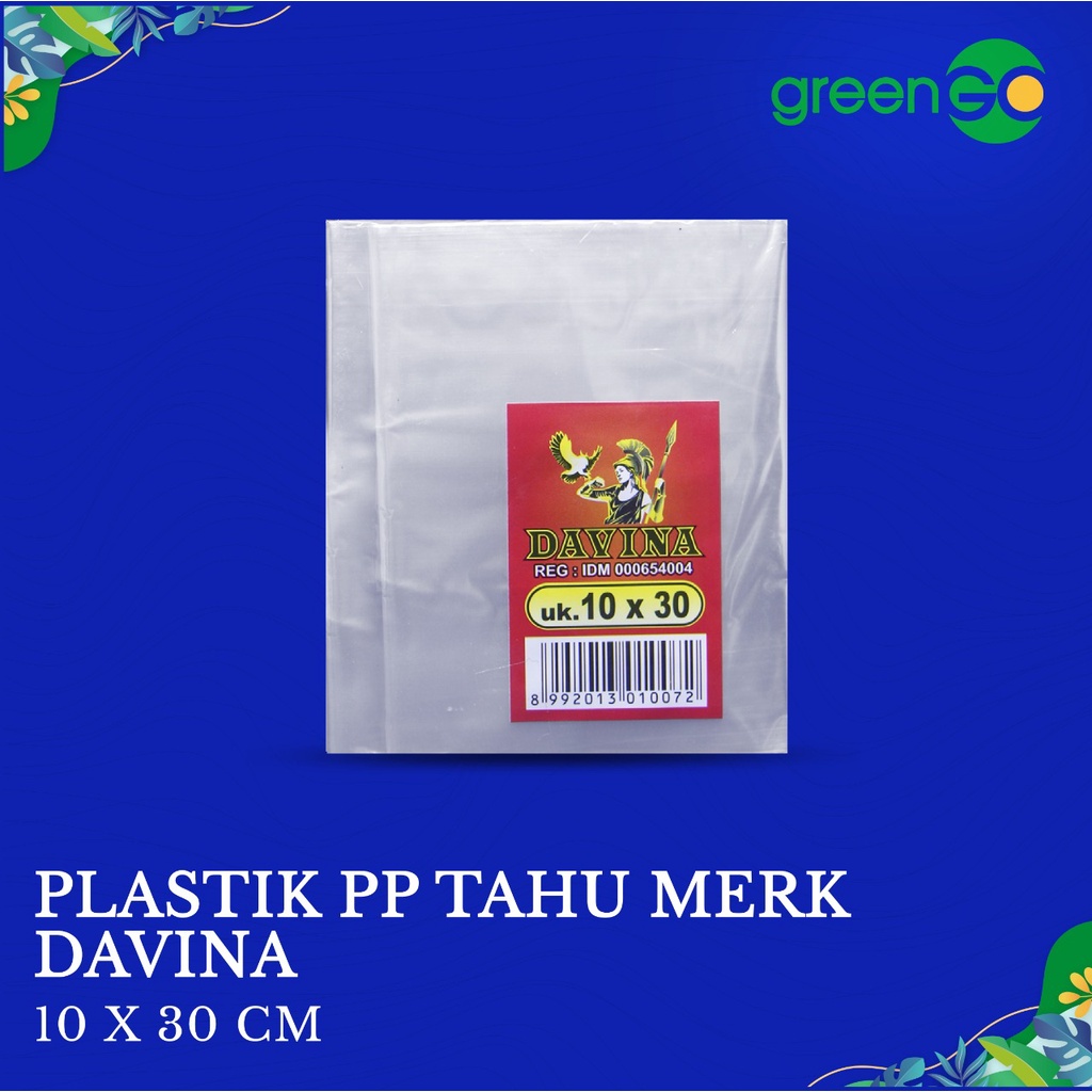 PLASTIK PP TAHU 10X30 1 IKAT ISI 5 PACK MERK DAVINA PLASTIK BUNGKUS TAHU BENING KANTONG BUNGKUS TAHU