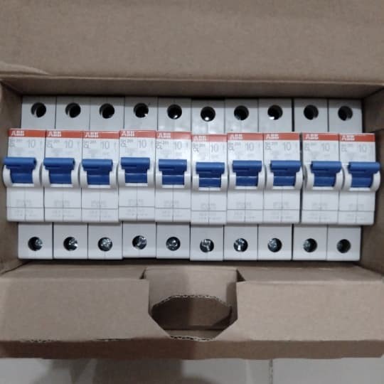 Komp Mcb 10A Merk Abb Biru Original Pln Type Sh 201