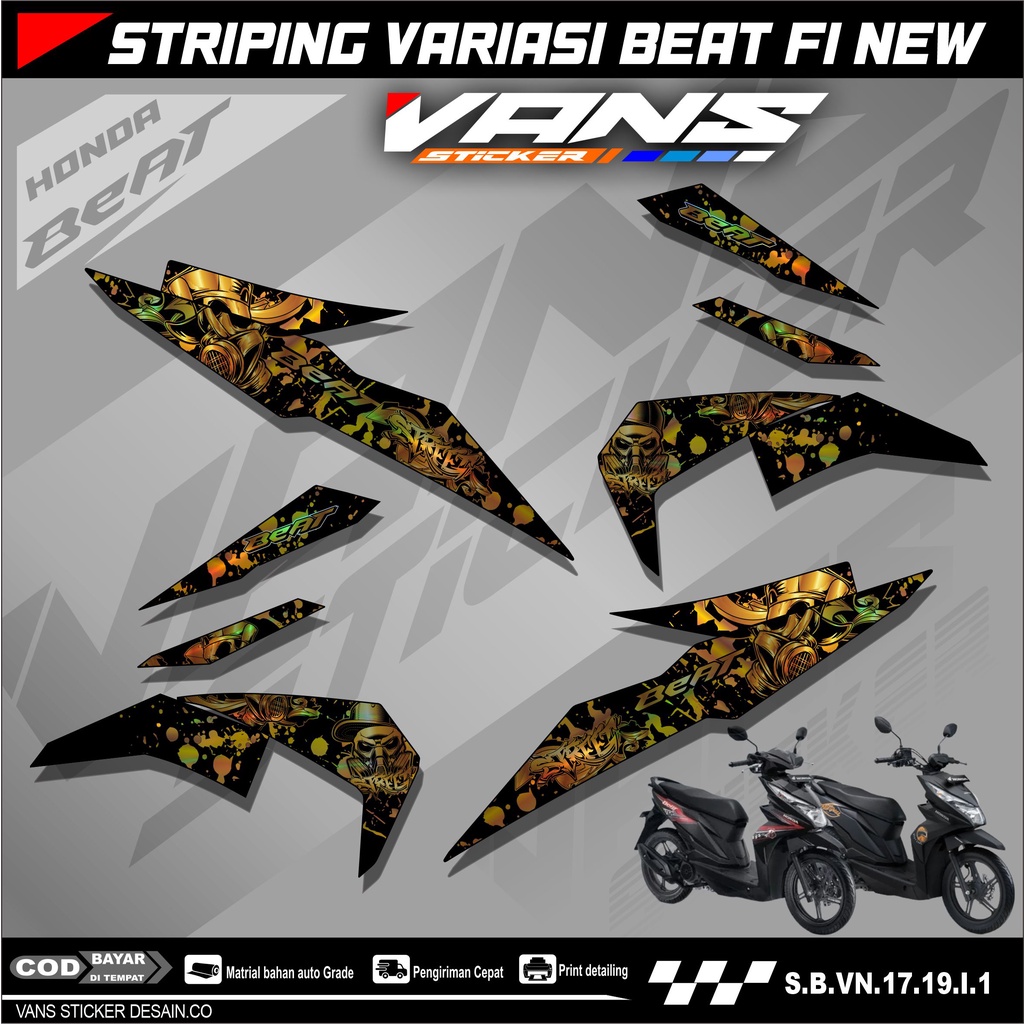 Striping BEAT FI Esp,Beat Street,Beat Fi New 2016 2017 2018 2019 Bahan Hologram Pelangi,Chrome-Stick