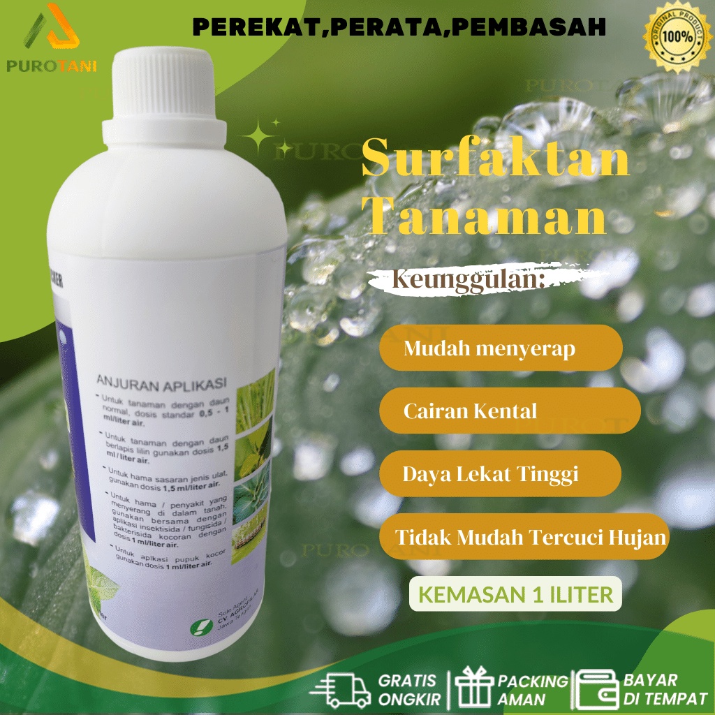 Surfaktan PLASSMA Plasma perekat penembus perata Tanaman 1Liter