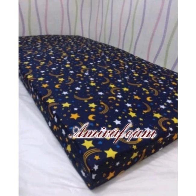 Sarung Kasur Busa Single UK 180x90x10 full kain Lembut Dan Tidak Luntur Resleting &quot;L&quot;