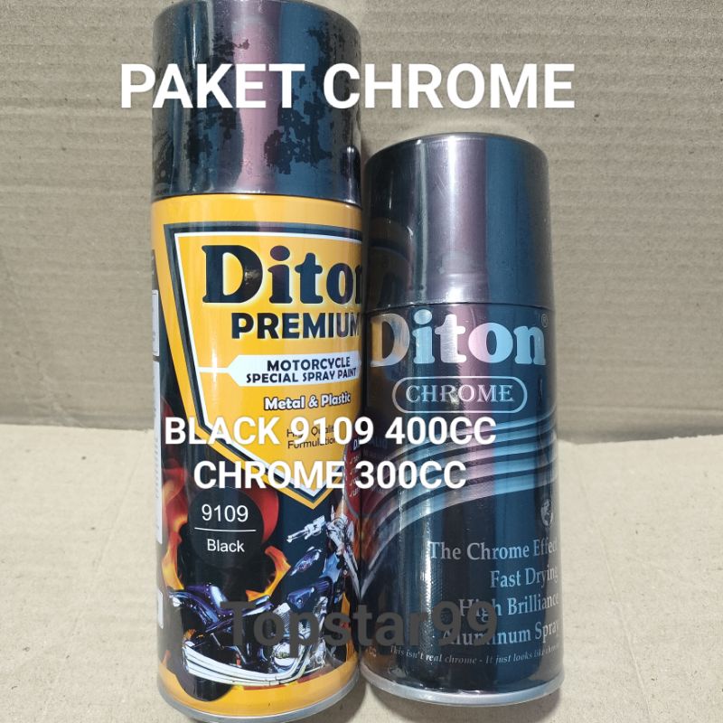 Pilok Cat Diton Premium Paket Chrome Crome Krum Krom 300cc Black 9109 400cc Pilok Paketan Cat Semprot Special Spray Paint