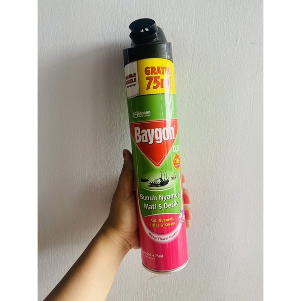 Baygon Aerosol FLOWER GARDEN 600 + 75ml (bonus extra 75ml)