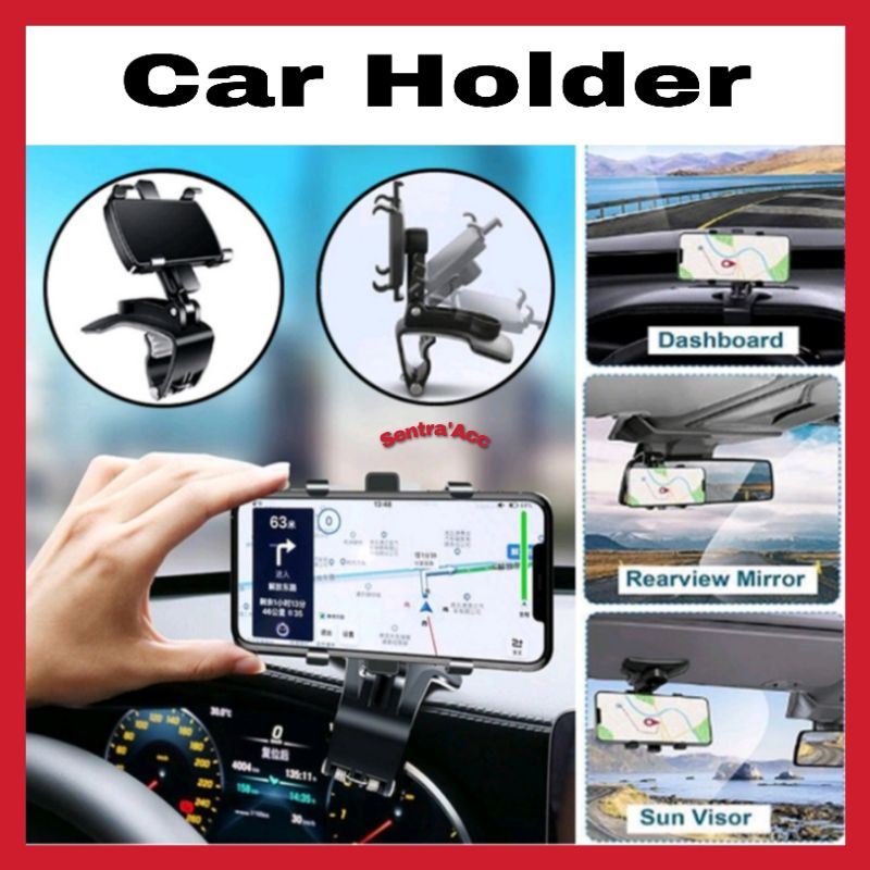 Holder Hp Mobil Dashboard Car Holder Mobil Jepit Holder Kaca Spion