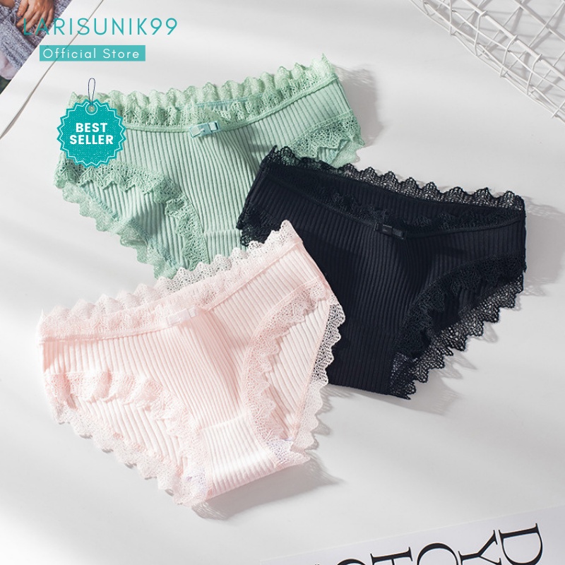 CD  Celana Dalam wanita Pakaian Dalam Seamless Pita Fashion wanita One Piece Elastis Bahan Adem