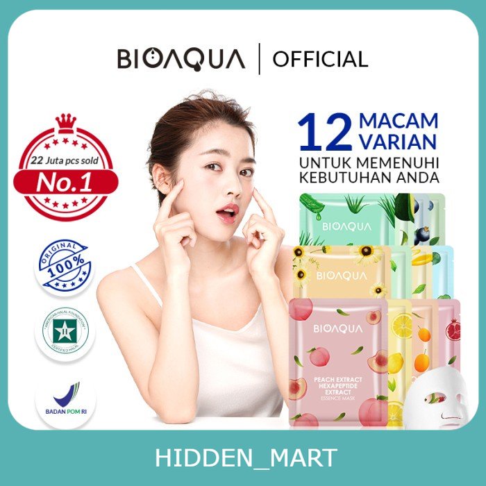 BIOAQUA sheet mask mix 6 pcs 12 pcs / Face Mask / Masker Wajah BPOM