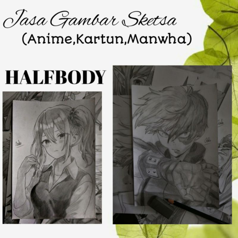 

Jasa Gambar Sketsa [HALFBODY] (Anime,Kartun,Manhwa) a5 dan a4