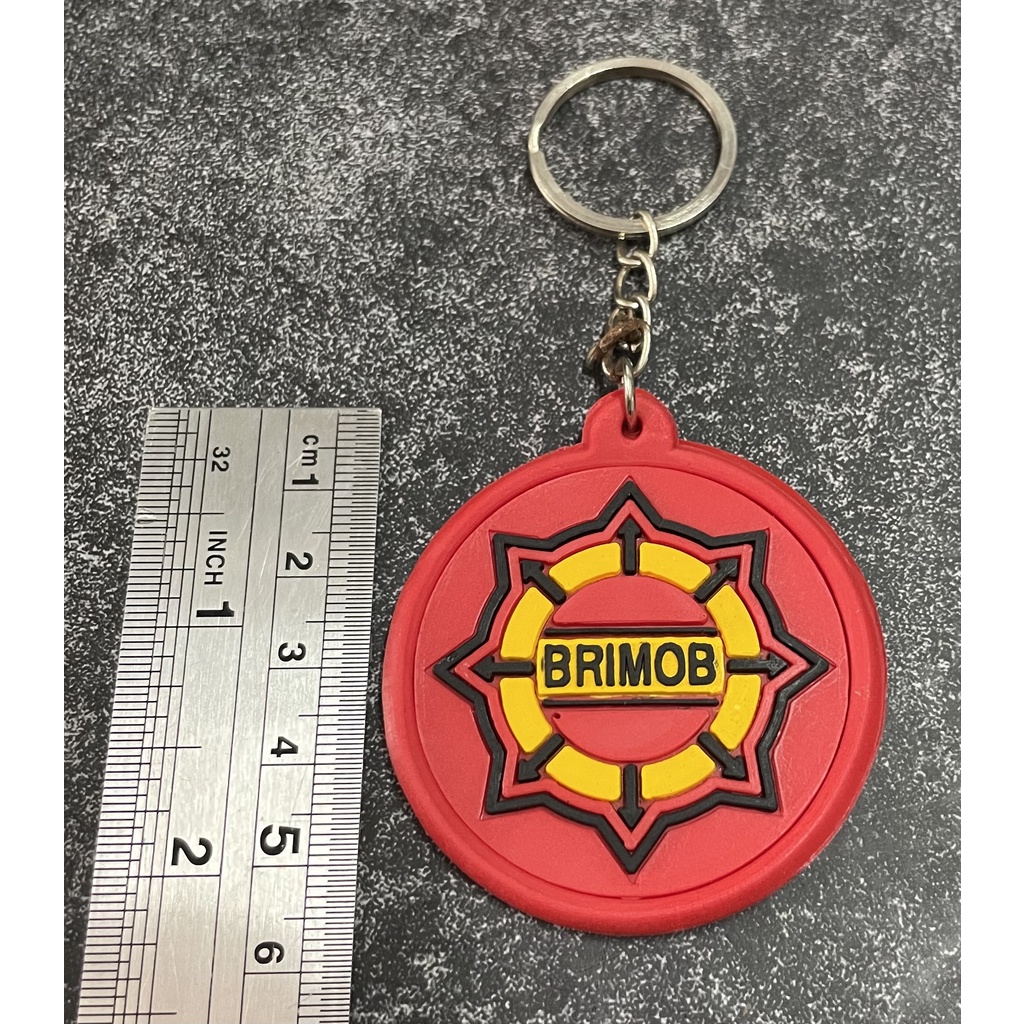 Gantungan Kunci Roda Gila Brimob  | Keychain | Gantungan Kunci Karet Brimob