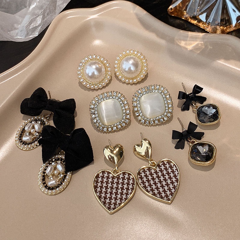 3pcs / Set Anting Stud 925 Hias Mutiara Gaya Korea Retro Untuk Wanita