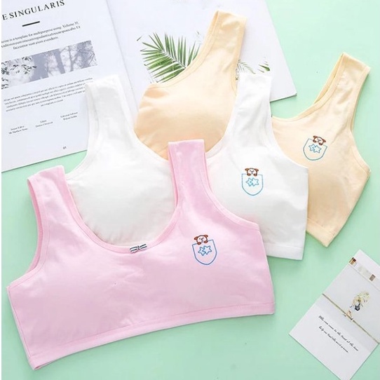 3SP | UWR67 Miniset Anak Remaja Miniset Anak Perempuan Busa Lepas - Bra Pelajar wanita Murah BH Busa Tipis Tanpa Kawat Bra Pakaian Dalam Anak Perempuan Bahan Katun